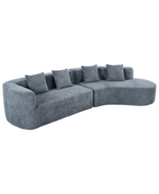 Streamdale Modern Curved Sectional Sofa with Pillows