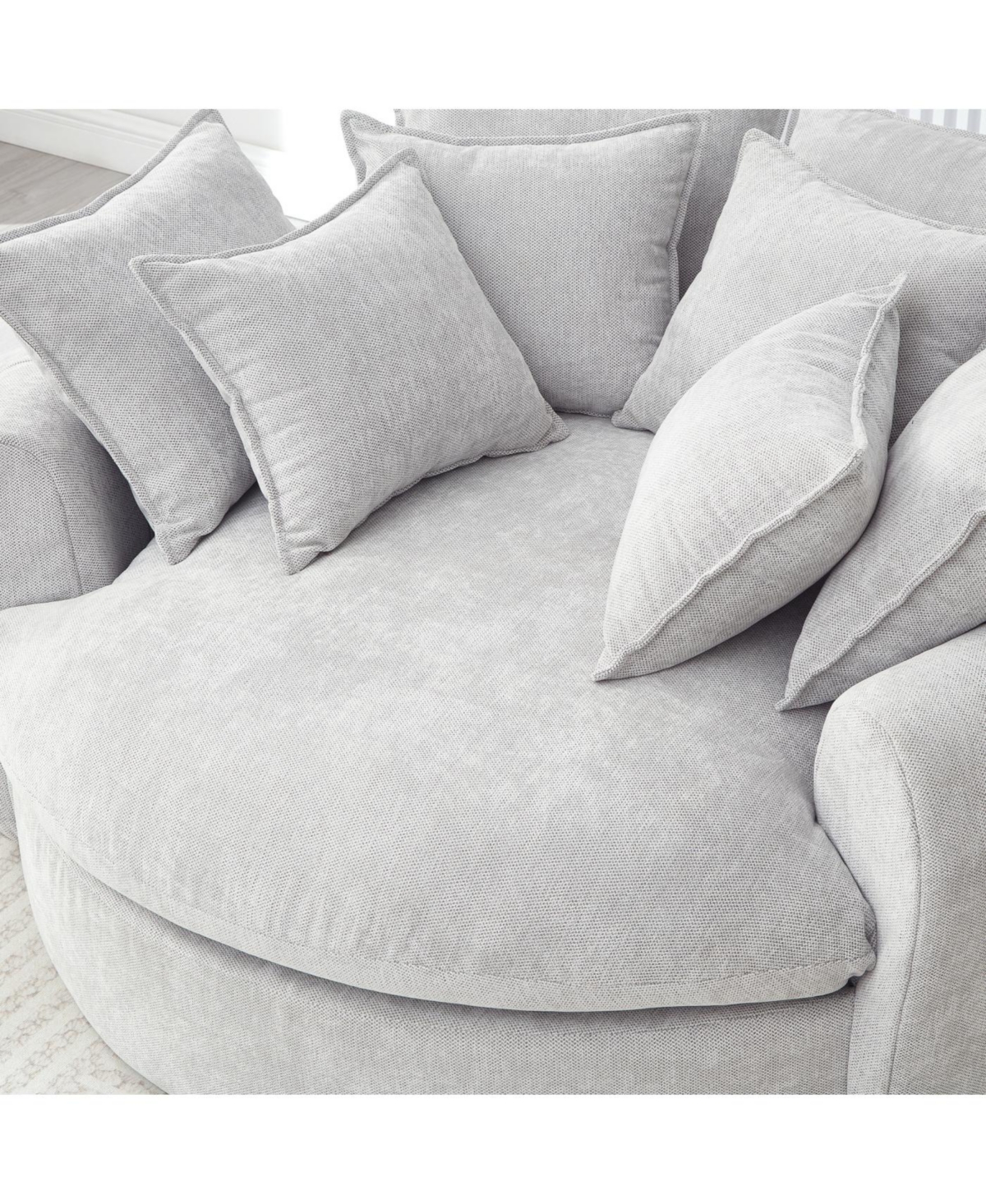 Streamdale Furniture Full-Compressed Round Chaise Sofa, Black