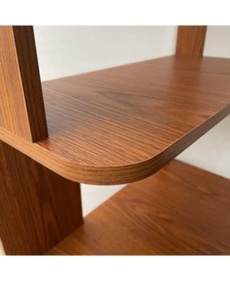 Streamdale 6 Tier L-Shaped Corner Bookshelf - Dark Oak