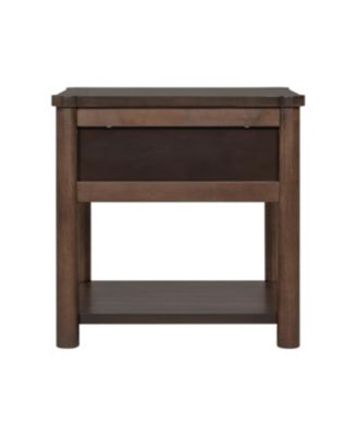Streamdale Wood Nightstand, Modern Bedside Table with Drawer (Set of 2