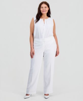 Plus Size High-Rise Straight-Leg Pants