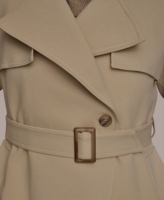Women's Belted Notched-Collar Trench Coat
