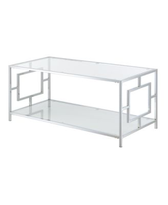 42" Chrome Town Square Coffee Table with Shelf