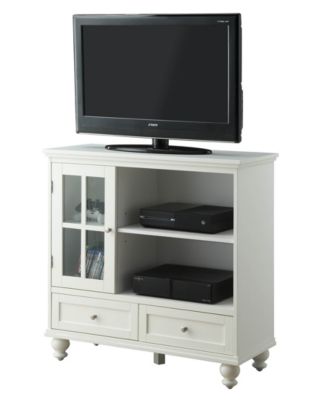36" Glass 2 Drawer TV Stand with Storage