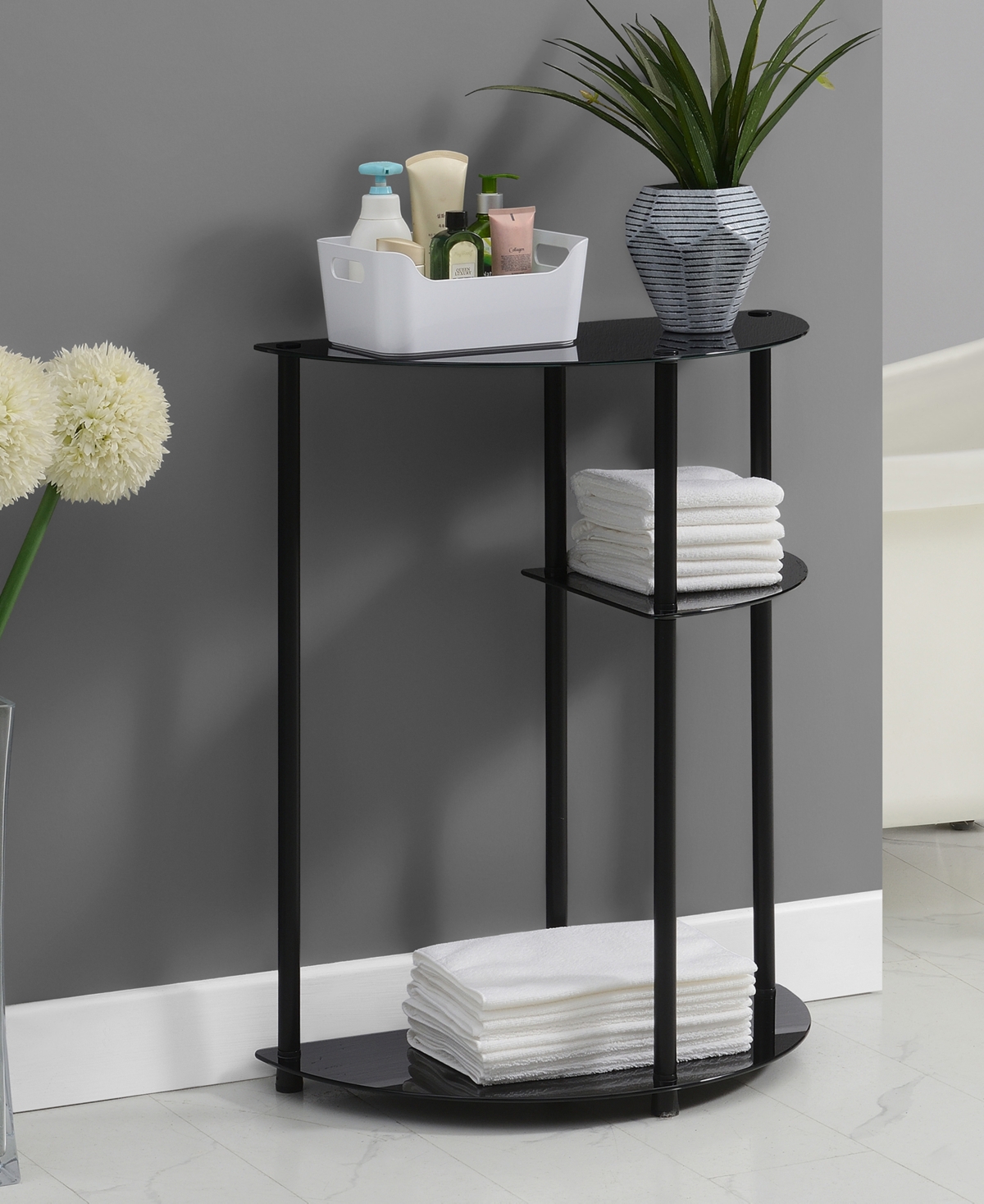 Convenience Concepts 12" Glass Classic Entryway Hall Table