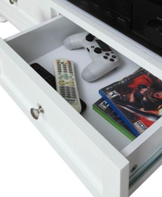 36" Glass 2 Drawer TV Stand with Storage