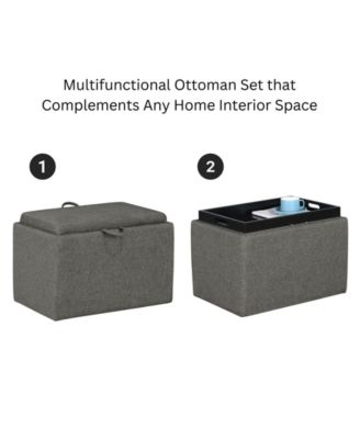 18" Plywood Accent Storage Ottoman