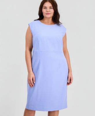 Plus Size Sleeveless Crepe Sheath Dress