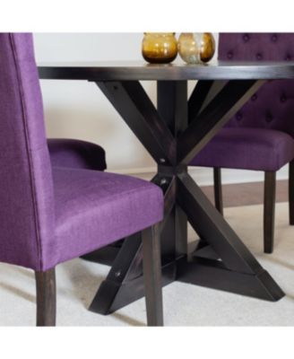  35" Round Dining Table & 4 Chairs Set - Mid-Century Modern Glass Top