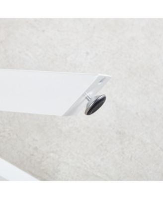 42.1" White Mid-century Dining Table with Round MDF Top