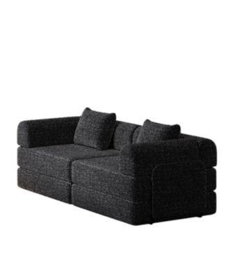 72.4" Convertible Sofa Bed with Storage Pockets and Cushions