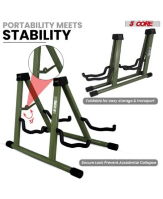 Double Guitar Stand Floor Adjustable A Frame Folding Acoustic Electric Guitars Holder Stands GSS 2N1 PGR