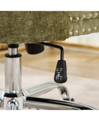 Modern Chenille Tufted Office Chair with Chrome Base, Adjustable Swivel