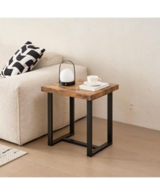 Walnut Night Stand, MDF SideTable, Small Tea Table, Sofa Table with Metal Leg