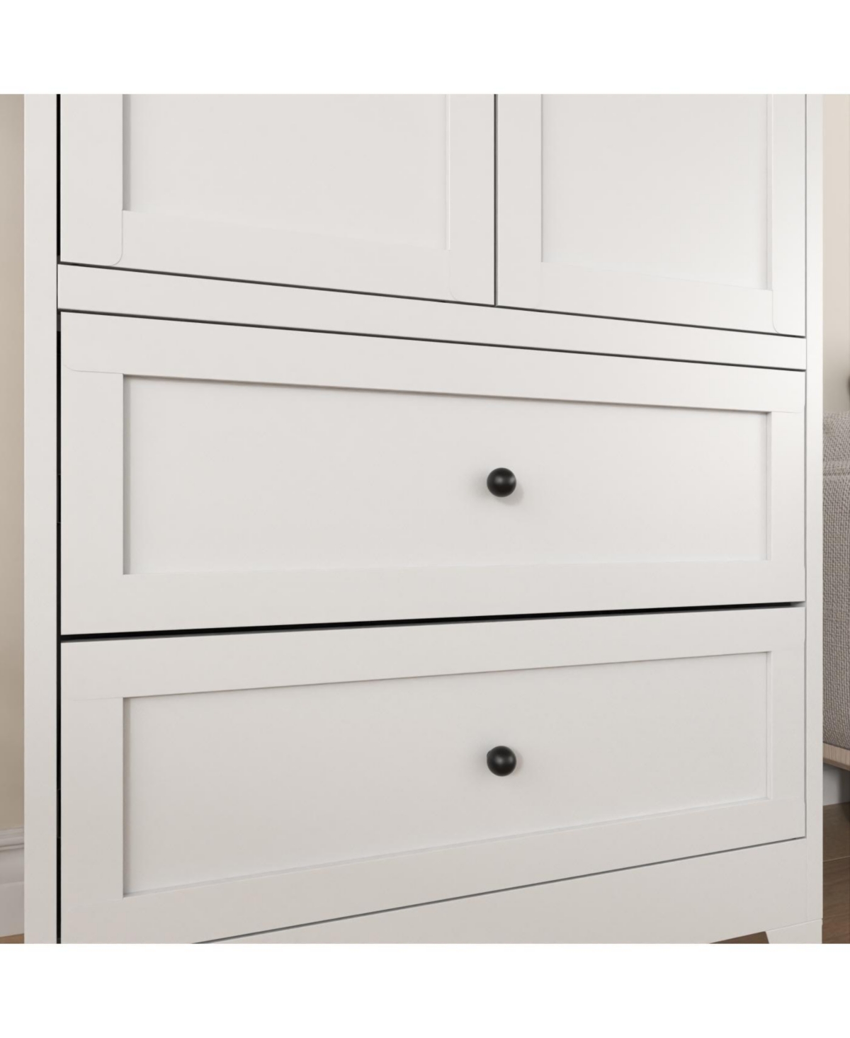 Streamdale Furniture 72 Inch White Pantry Cabinet with 2 Drawers
