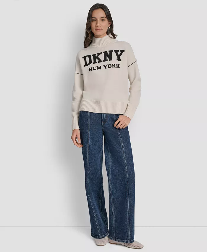 Women's Intarsia Logo Turtleneck Sweater - thumbnail 10