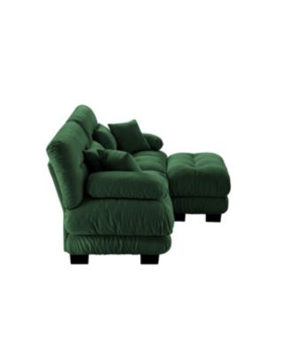 Cloud Couch Chenille 2 Seater Sofa with Pillows & Ottoman