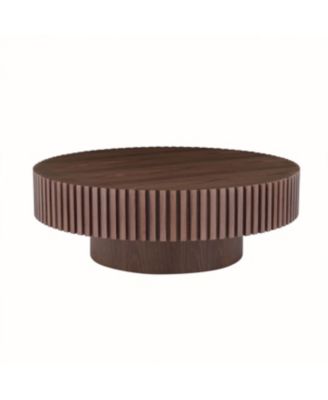 35.43" Round Coffee Table for Apartment, Modern Living Room