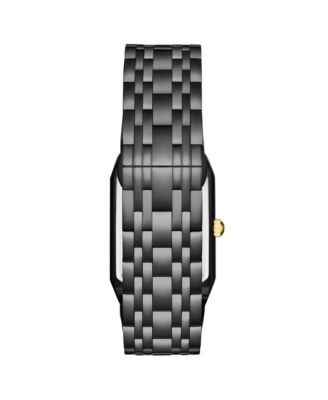 Empire Edge Black IP Rectangular 4084 Watch – Gold Accents Quartz Date Krysterna Crystal