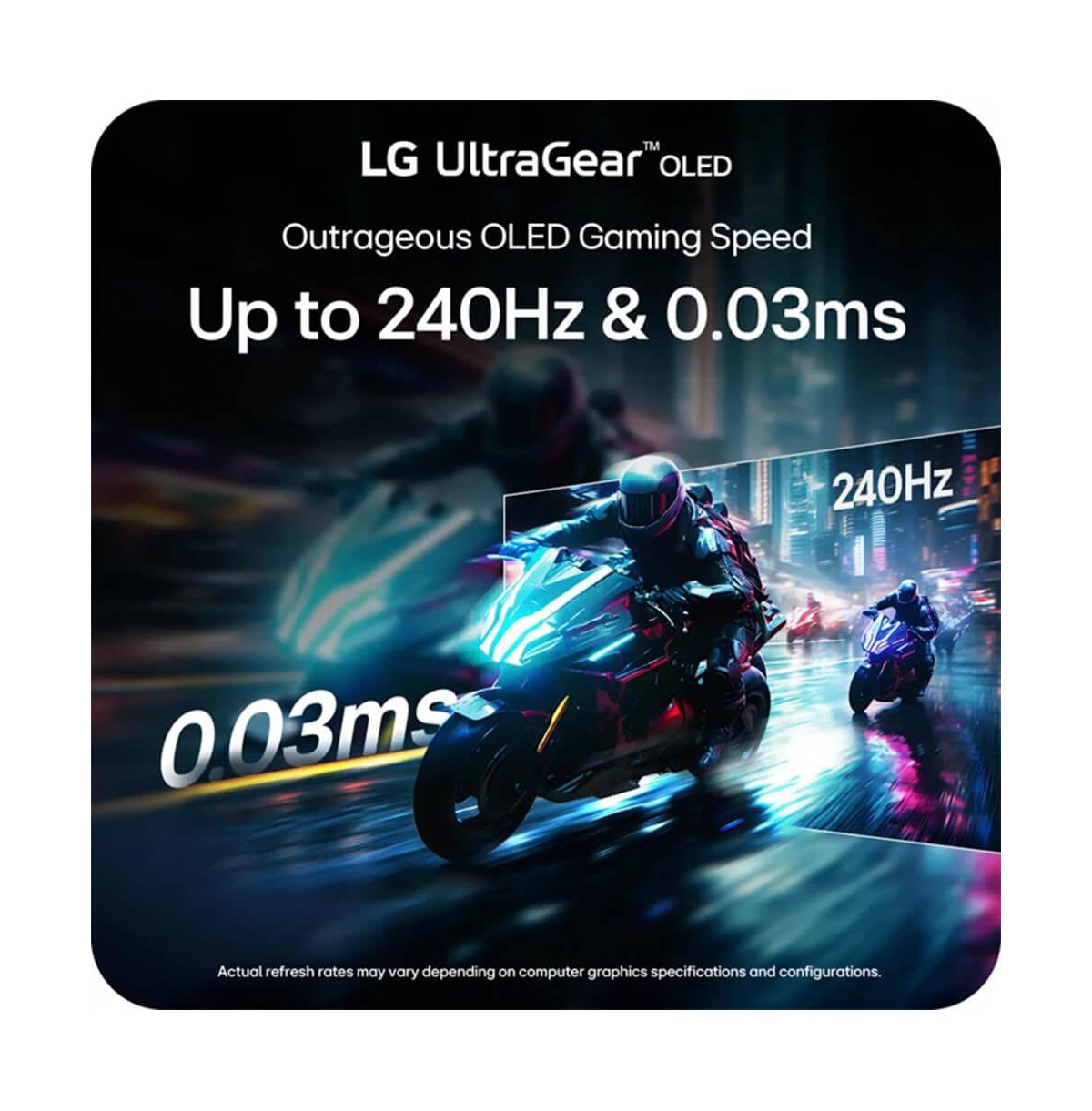 Lg 27-Inch Gaming Monitor Oled Qhd 240Hz 0.03ms G-Sync Compatible – Black