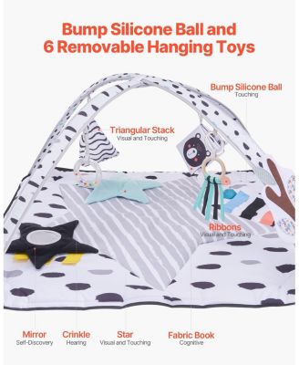 Infant Play Gym Mat with 6 Toys for Tummy and Floor Time