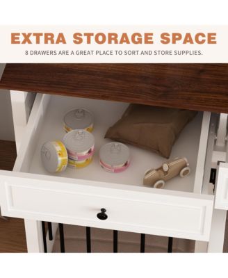 Large Dog Crate With 8 Drawers, Indoor Large Furniture Style Dog House Cage