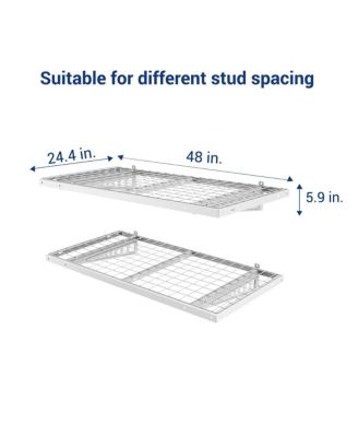 BR24-E 24&iquest; Deep × 48&iquest; Wide Heavy-Duty Wall Shelf with Brackets (White) 2-Pack