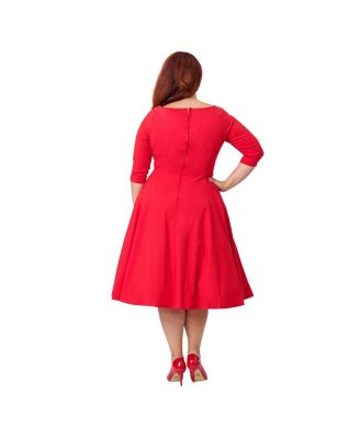 Plus Size Scalloped Neck Swing Dress