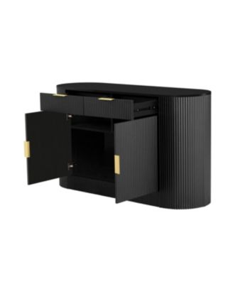 55.1" Modern Storage Cabinet - 2 Doors, 2 Drawers, Stripe MDF Sideboard