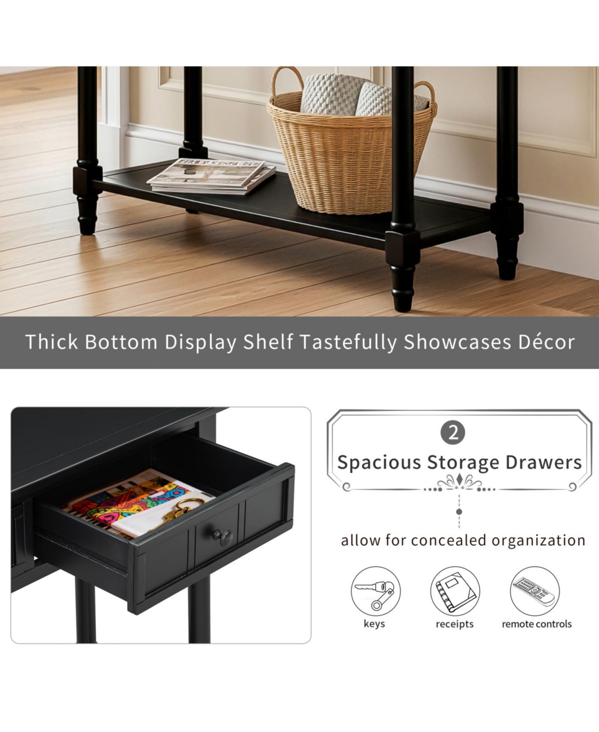 Streamdale Furniture Daisy Series Console Table (Black