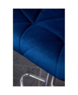 Breni Velvet Diamond Tufted Swivel Adjustable Height Barstool