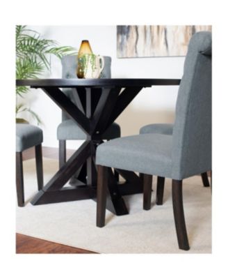 5-piece Dining Set, Cross-Buck Dining Table with 4 Stylish Chairs