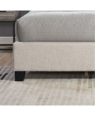  Astral 3-Piece Bedroom Set: Tufted Wingback Bed & 2 White Nightstands