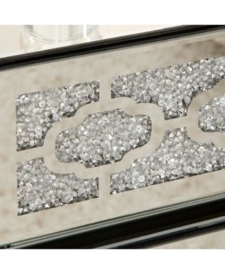 Mirrored Bedside Nightstand with 3 Drawers, Silver Accent End Table