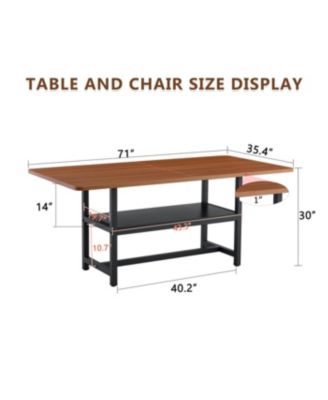 Walnut Dining Table with Storage Platform (7135.4