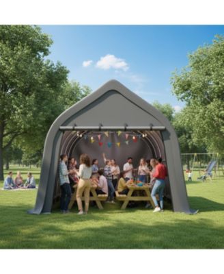 Portable Instant Garage 13x20 FT, Enclosed Carport with Cover & Steel Frame, Roll-Up Door