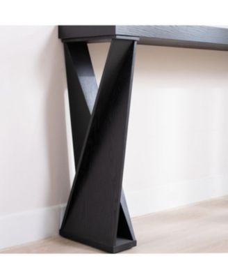 Modern Console Table Narrow Entryway Sofa Table with Crossed Legs