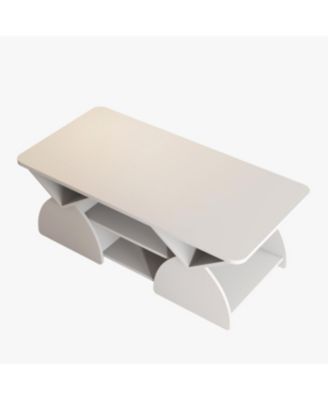  Engineered Wood Rounded Corner Rectangular Coffee Table with Storage