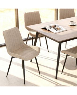 Dining Chair Set, 4 Modern Chairs, Soft-Seated with Padded Backrests