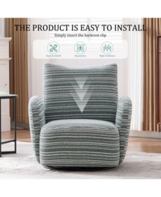 Modern Style Swivel Leisure Chair with Striped Armrest