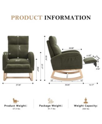 Teddy Fabric Leisure Rocking Chair with Footstool