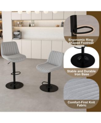 White Marble Look Kitchen Island with LED Lighting