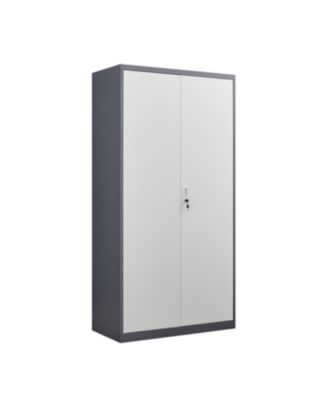 Metal Large-Capacity Wardrobe with Hanging Rod and Compartments