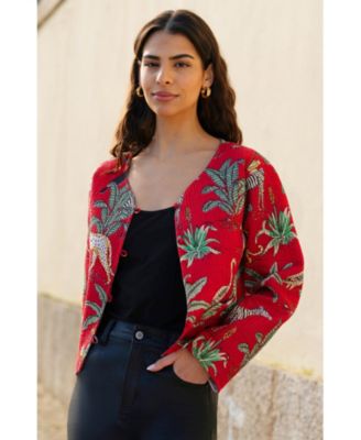 Women's Animal Reversible Cropped Quilted Jacket