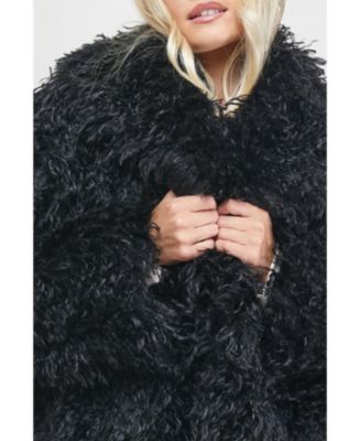Women's Mongolian Faux Fur Short Coat