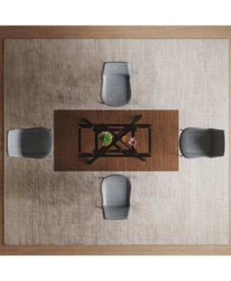 59-inch Expandable Dining Table Set with 4 Gray Chairs, Black Glass Top & X-Base