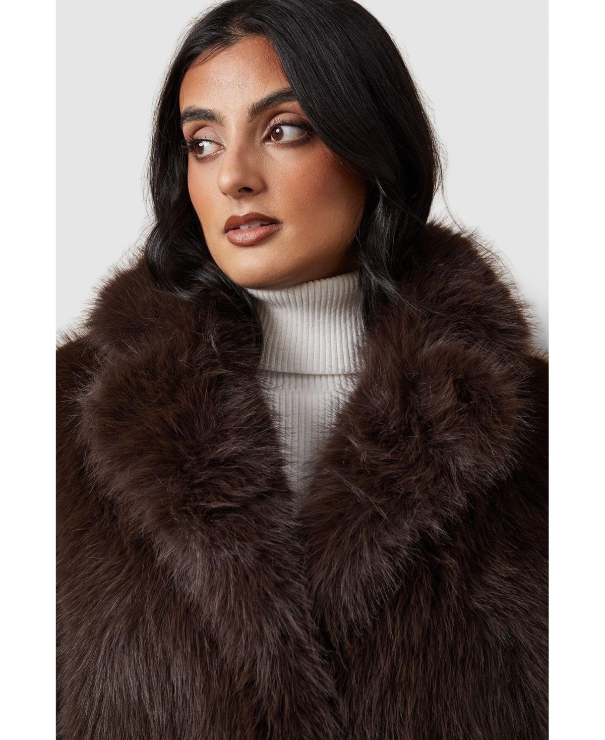Oasis Women's Faux Fur Midi Coat