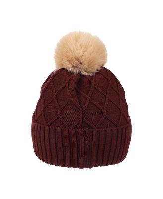 Men's Hogwarts Crest & Pearl Appliques Maroon Cuff Beanie