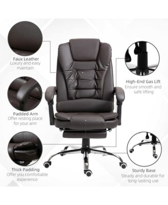 Executive Office Chair with Footrest, Padded Armrests,