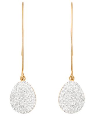 Diamond Dangler Earrings in 14k Yellow Gold Over Sterling Silver